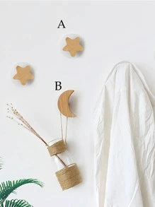 1入組星星和月亮造型墻面掛鉤 - 杏色 - 查看 2