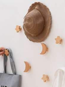 1入組星星和月亮造型墻面掛鉤 - 杏色 - 查看 4