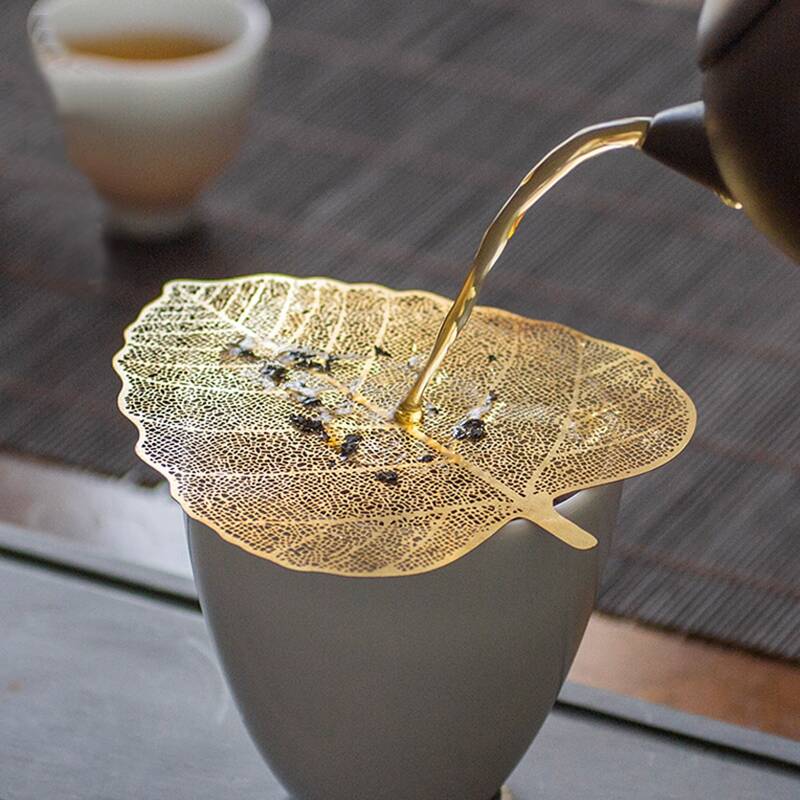 

Leaf Shaped Tea Strainer, Gold