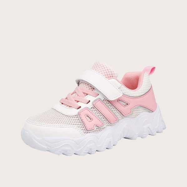 

Girls Lace-up Front Mesh Sneakers, White