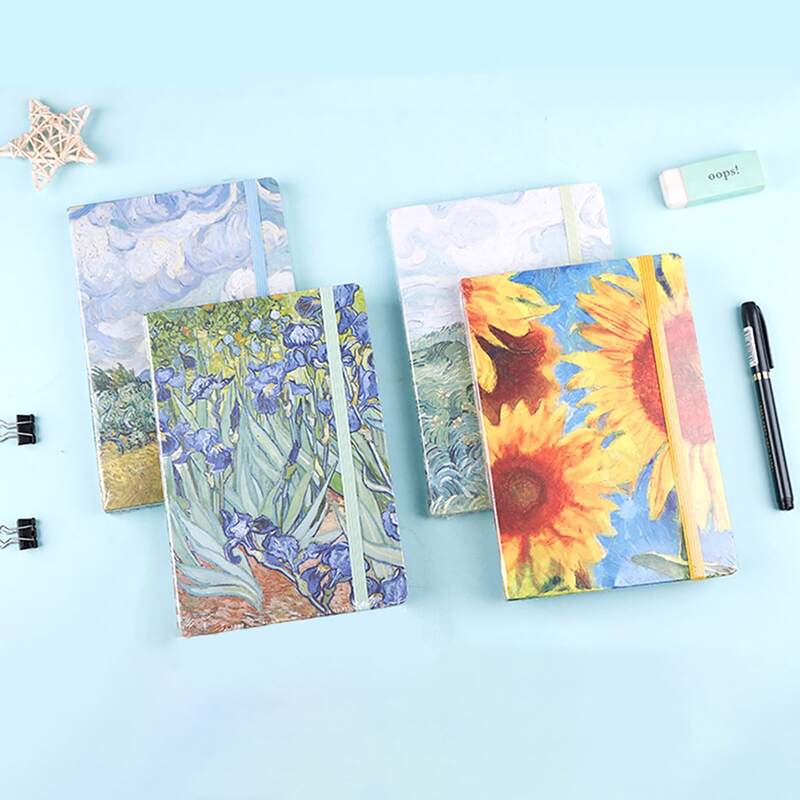

1pack Oil Painting Pattern Cover Random Notebook, Multicolor