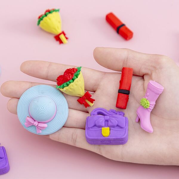 

5pcs Cartoon Design Random Eraser, Multicolor