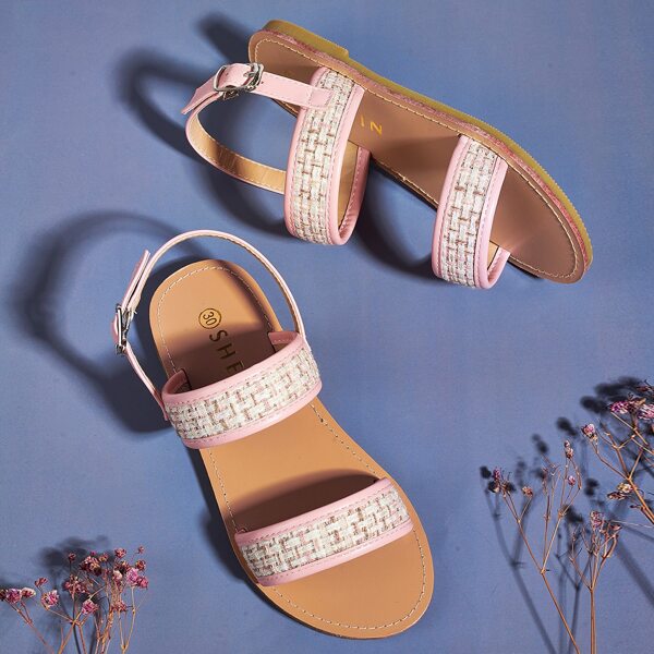 

Toddler Girls Braided Strap Slingback Sandals, Pink