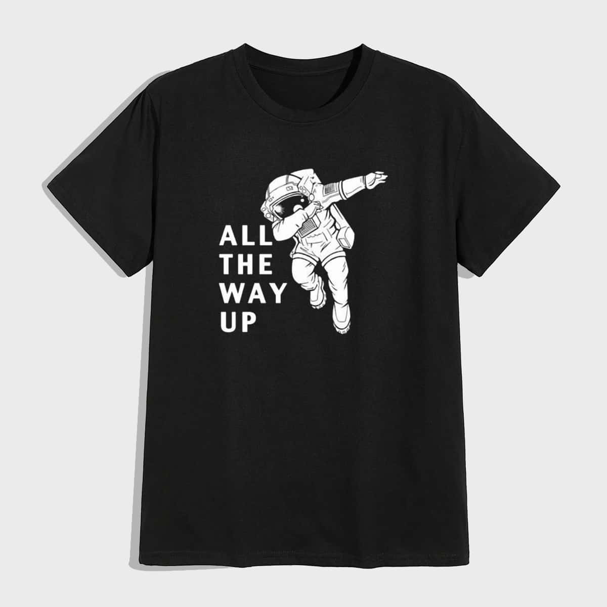 

Men Astronaut Graphic Short Sleeve Tee, Black