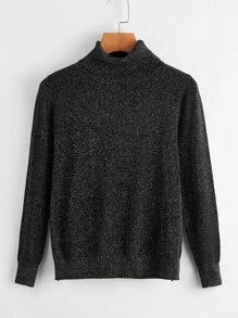 Áo len màu trơn Giải trí - màu đen - Xem 1