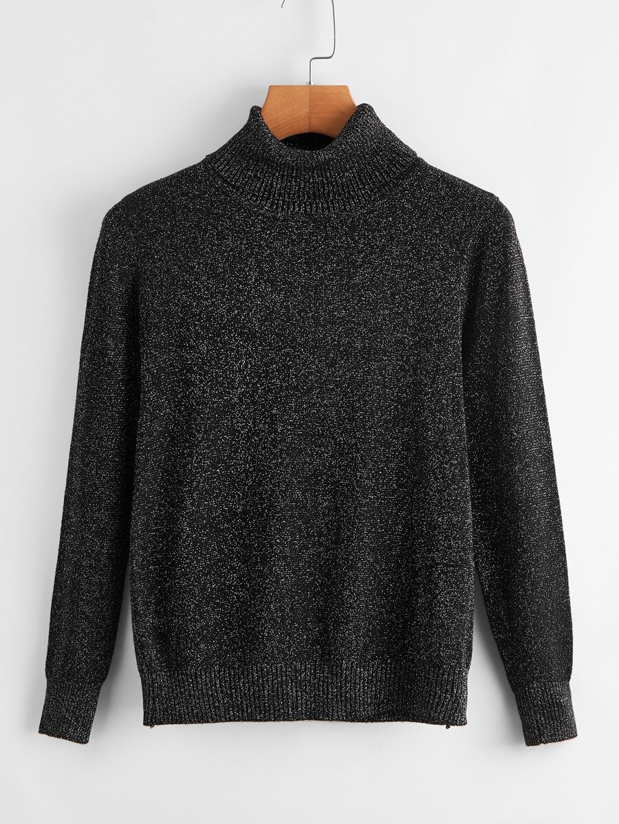 Áo len màu trơn Giải trí - màu đen - Xem 1