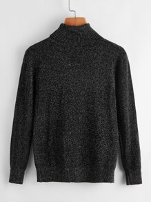 Áo len màu trơn Giải trí - màu đen - Xem 2