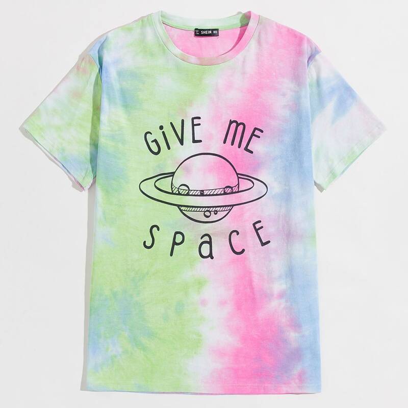

Guys Slogan Graphic Tie Dye Tee, Multicolor