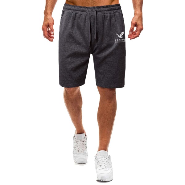 

Men Letter And Animal Print Track Shorts, Dark grey