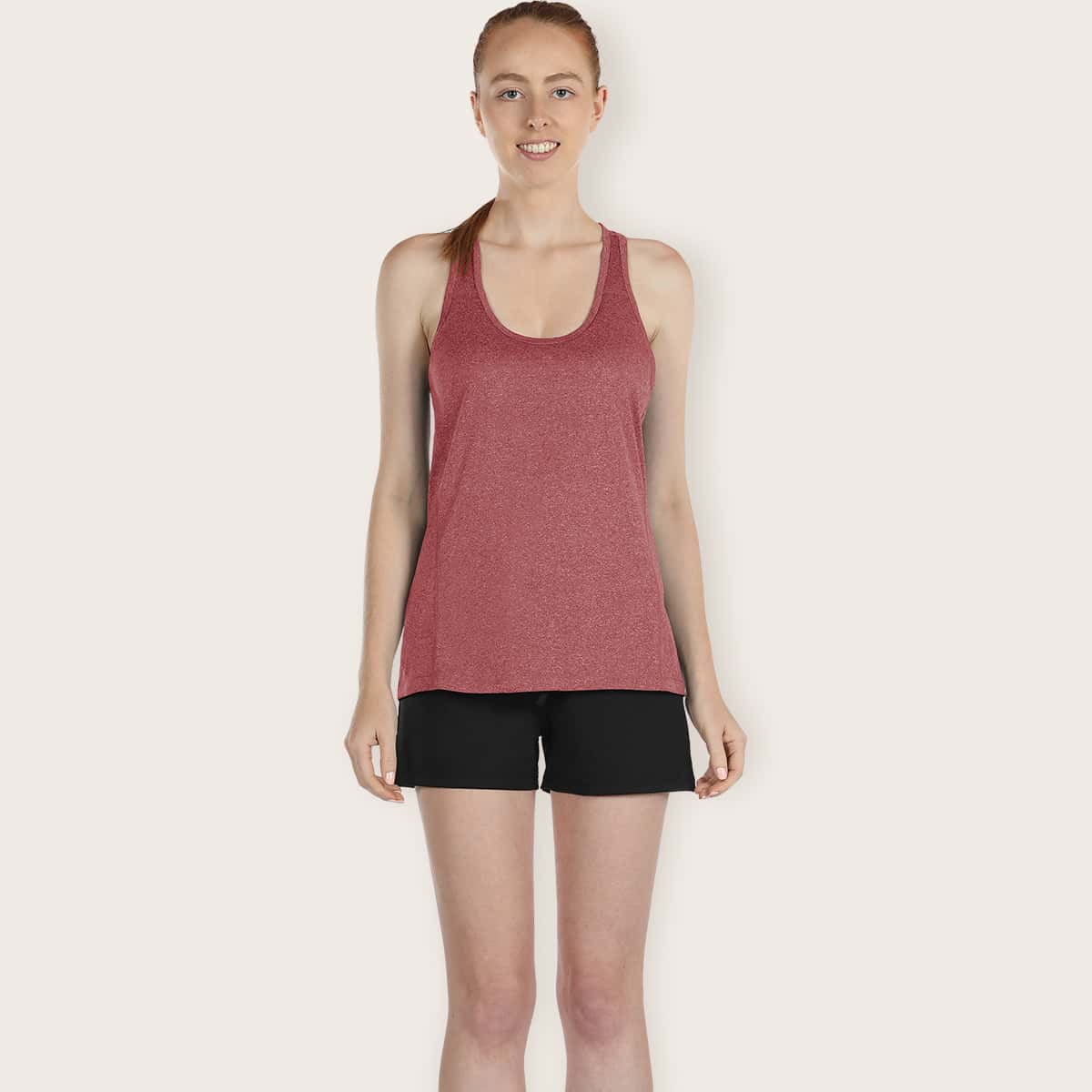 

Icyzone Racer Back Sports Tee, Rose red