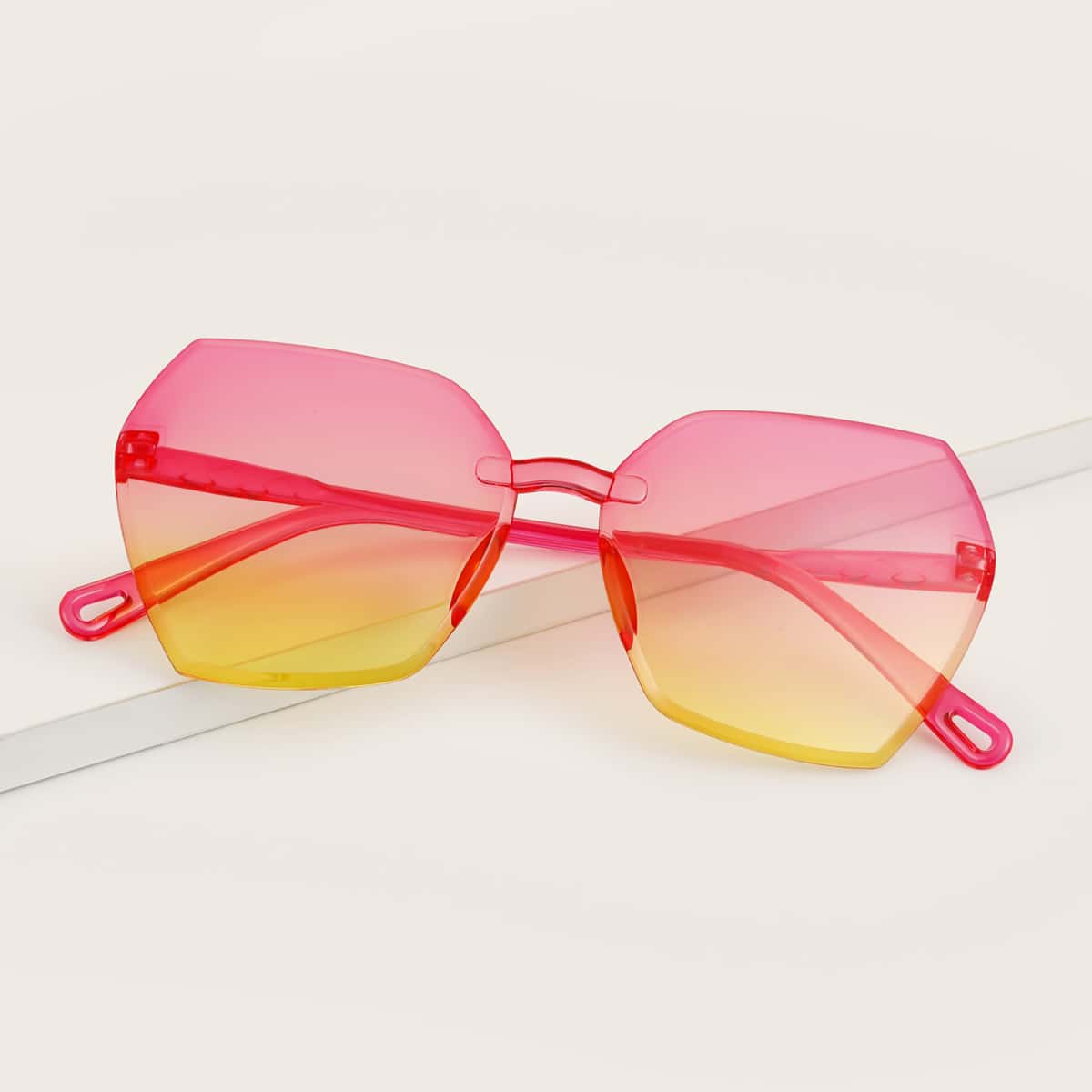 

Rimless Gradient Lens Sunglasses, Multicolor
