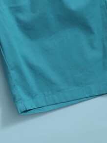 SHEIN Tween Boy Slogan Mixed Print Top & Shorts Set - Multicolor - View 4