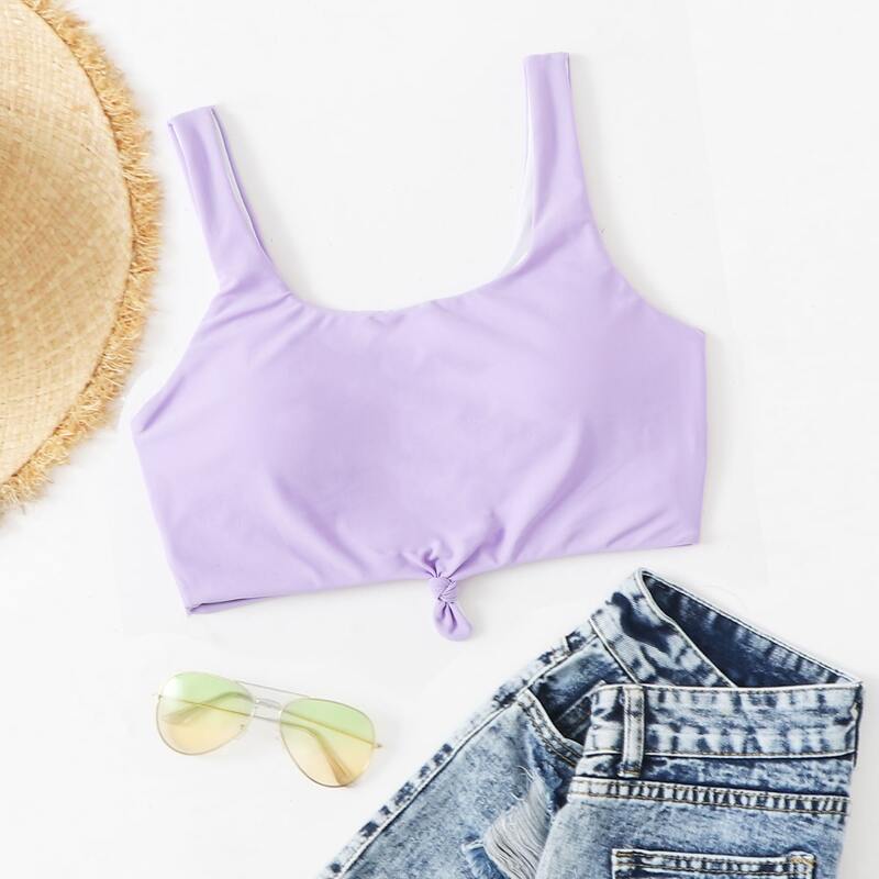 

Knot Bikini Top, Lilac purple