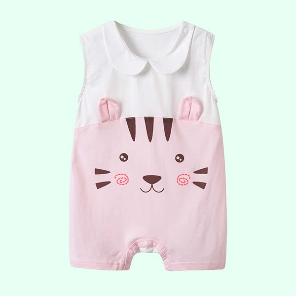 

Baby Girl 3D Ear Cartoon Graphic Romper, Multicolor