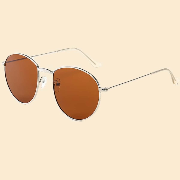 

Toddler Kids Round Frame Sunglasses, Brown