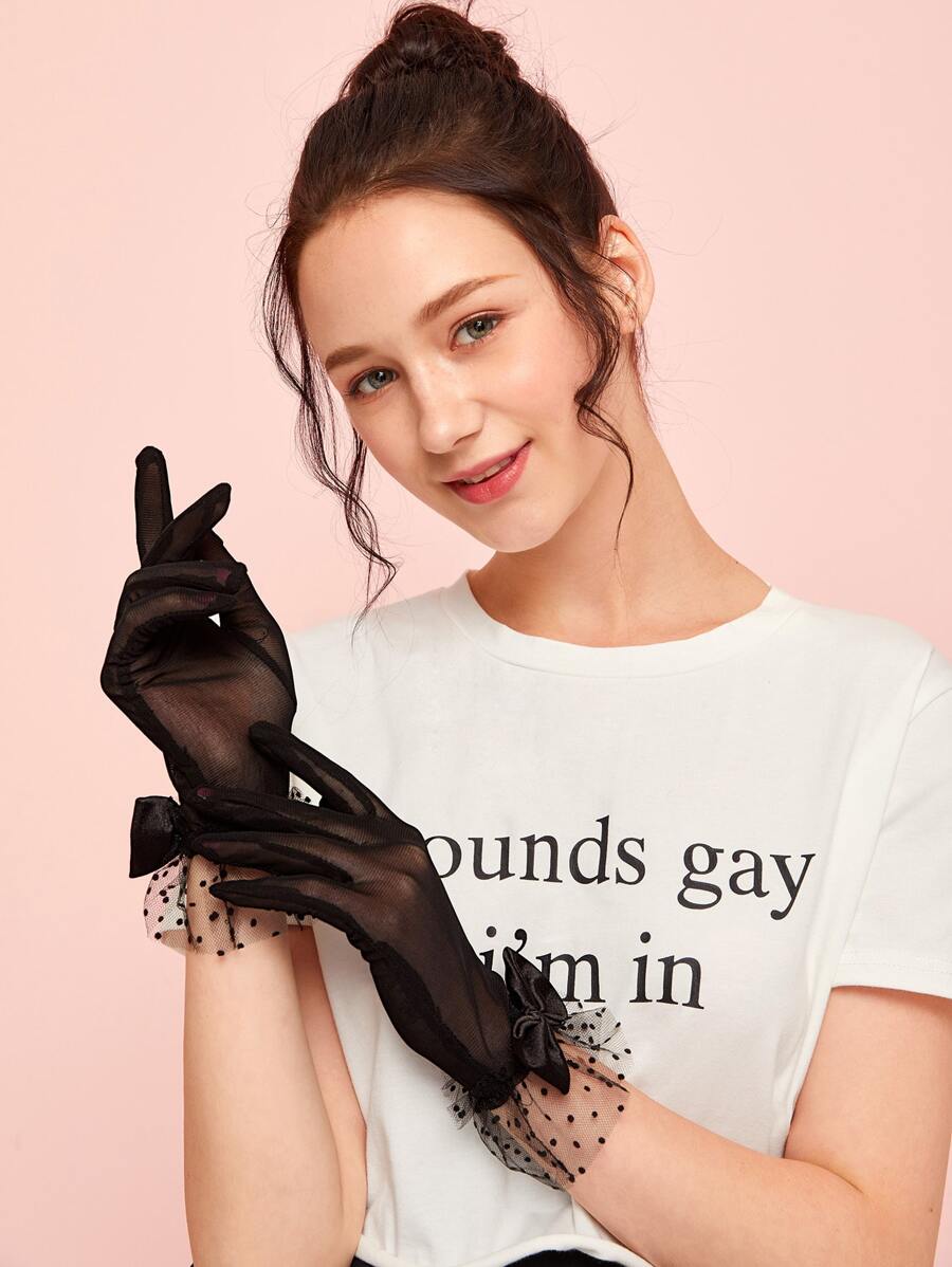 Lace Bow Gloves