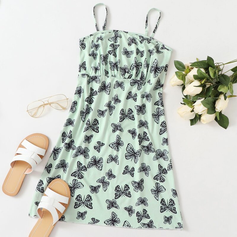 

Allover Butterfly Print Cami Dress, Multicolor
