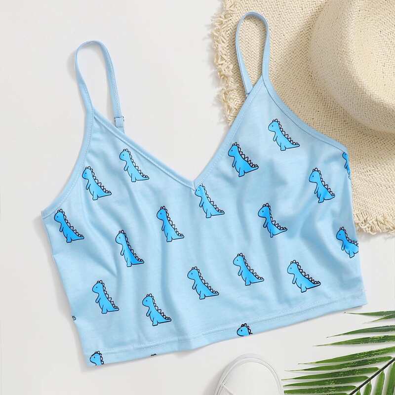 

Dinosaur Graphic Cami, Baby blue