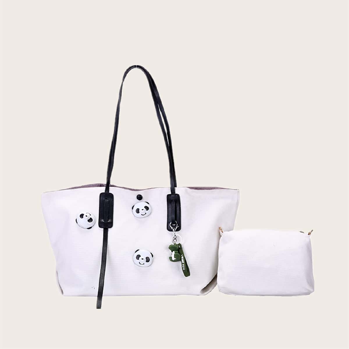 

Panda Tote Bag, White