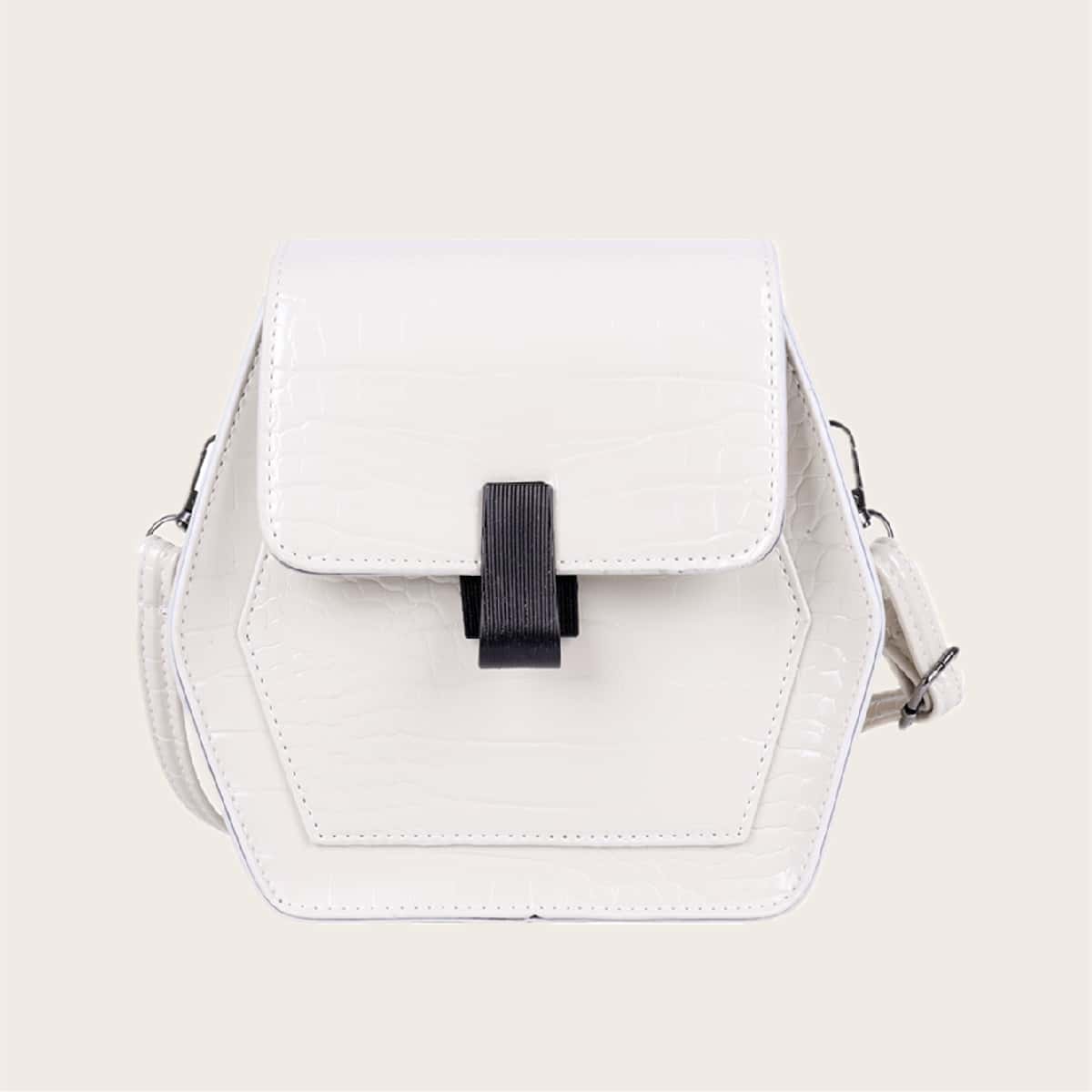 

Croc Embossed Crossbody Bag, White