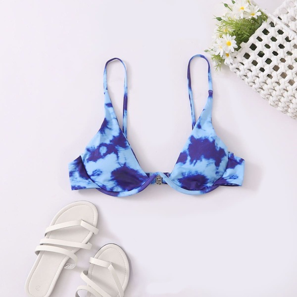 

Tie Dye Underwire Bikini Top, Blue