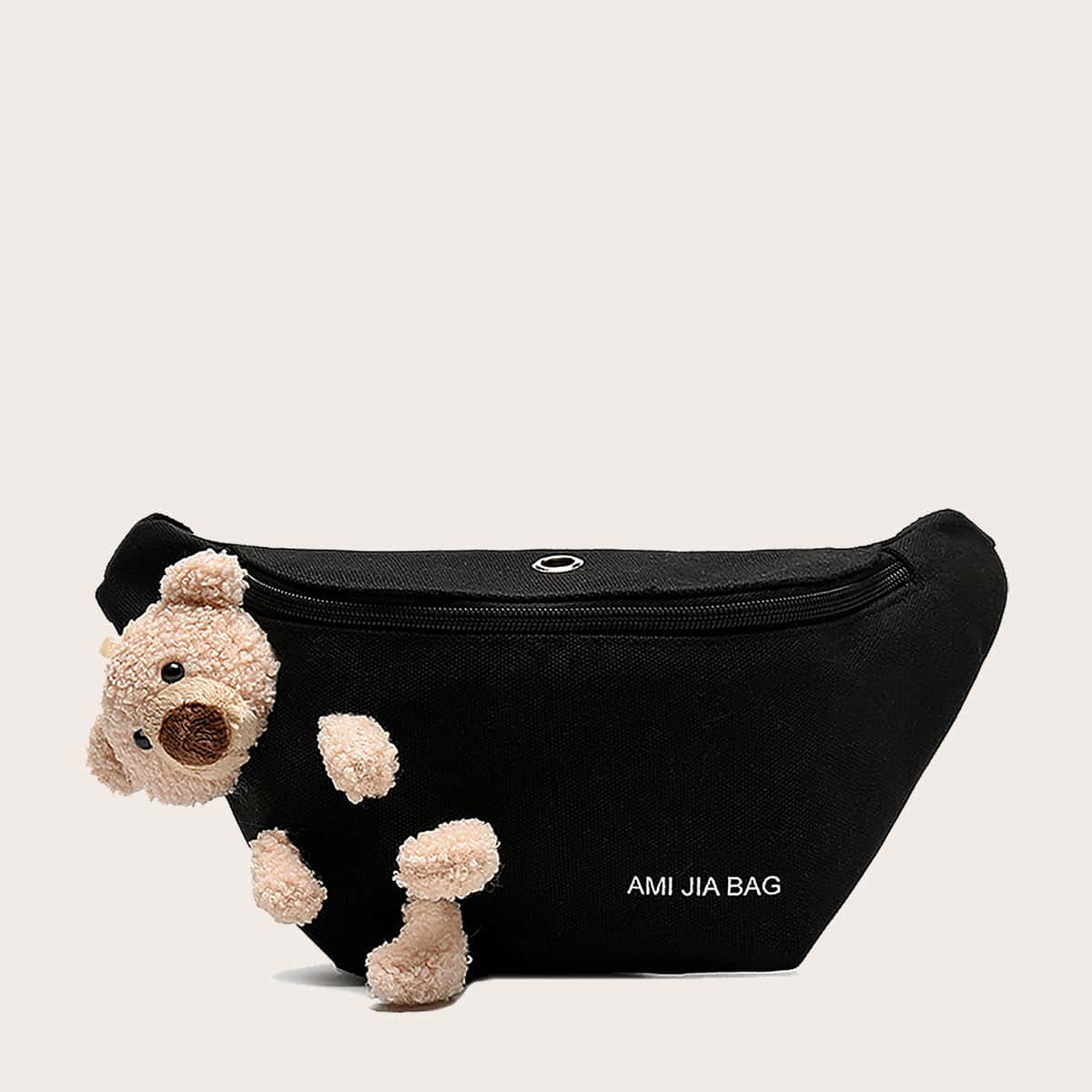 

Cartoon Decor Fanny Pack, Black
