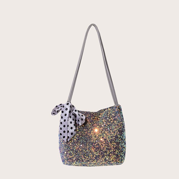 

Allover Sequin Decor Tote Bag, Gold