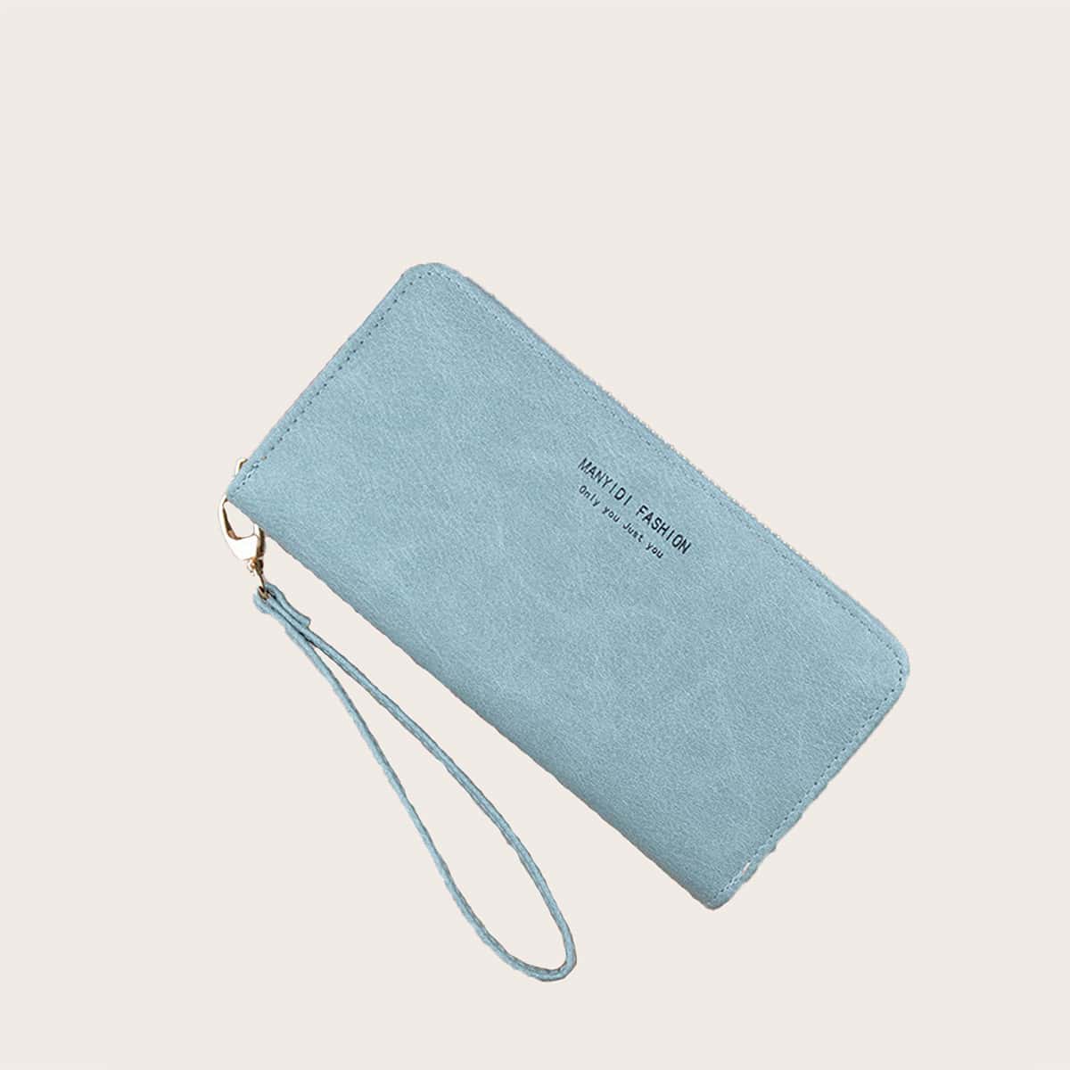 

Letter Graphic Purse With Wristlet, Green
