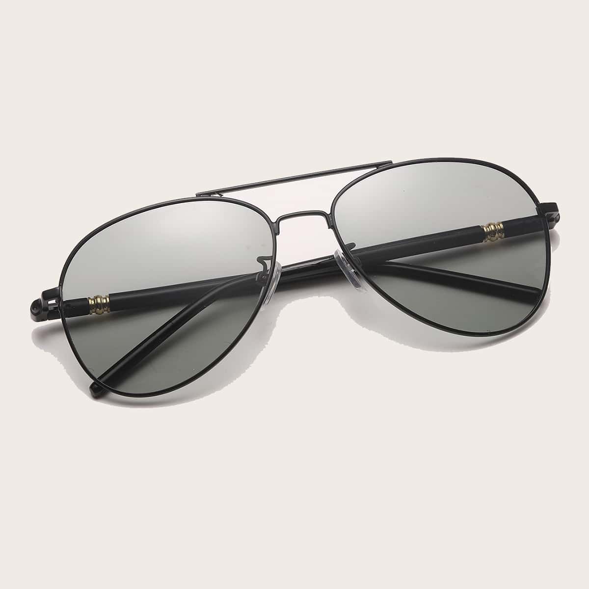 

Guys Top Bar Polarized Aviator Sunglasses, Black