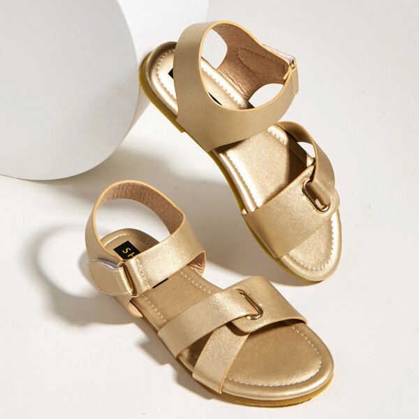

Toddler Girls Metallic Ankle Strap Sandals, Gold