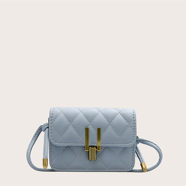 

Girls Quilted Flap Crossbody Bag, Blue