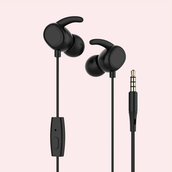 

1pc Solid In-ear Headphone, Black