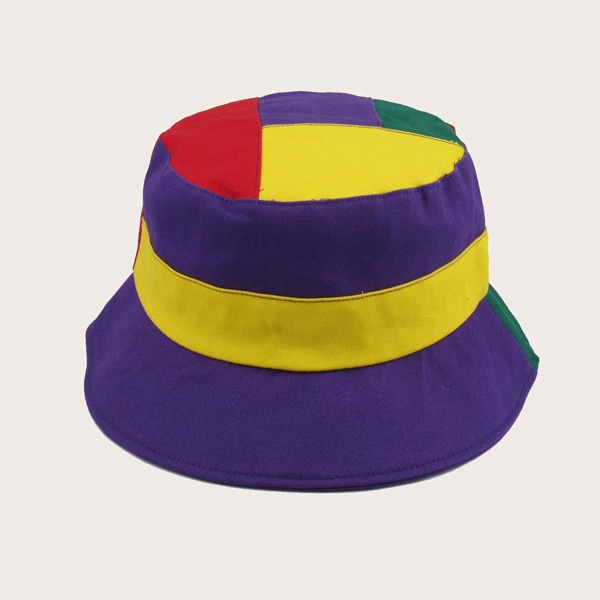 

Men Colorblock Bucket Hat, Purple