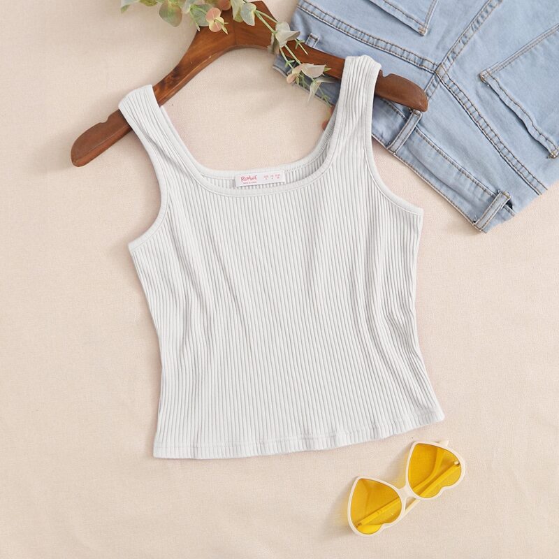 

Ribbed White Tank