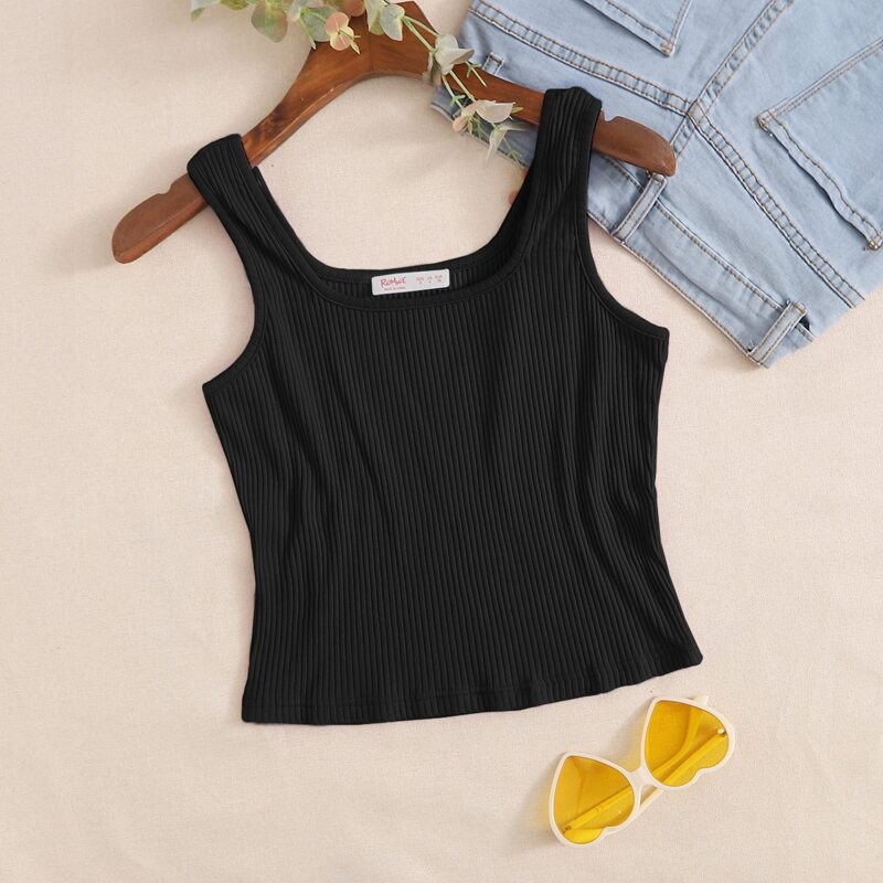 

Ribbed Black Tank