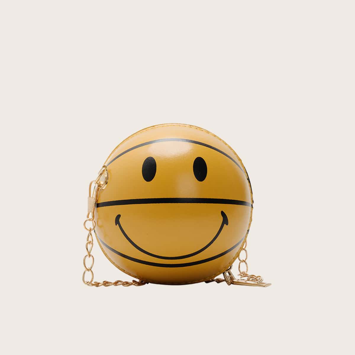 

Smile Ball Shaped Chain Bag, Yellow