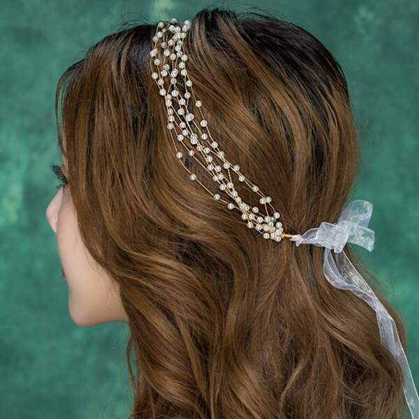 

Faux Pearl Decor Hair Accessory, Gold