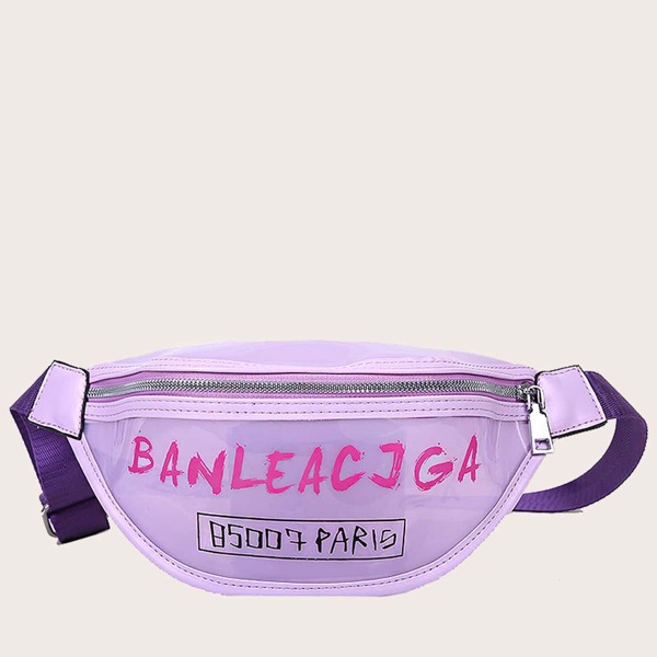 

Girls Letter Graphic Fanny Pack, Purple