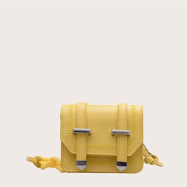 

Kids Stitch Trim Flap Crossbody Bag, Yellow