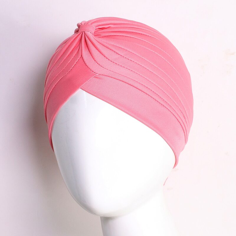 

Solid Layered Turban Hat, Pink