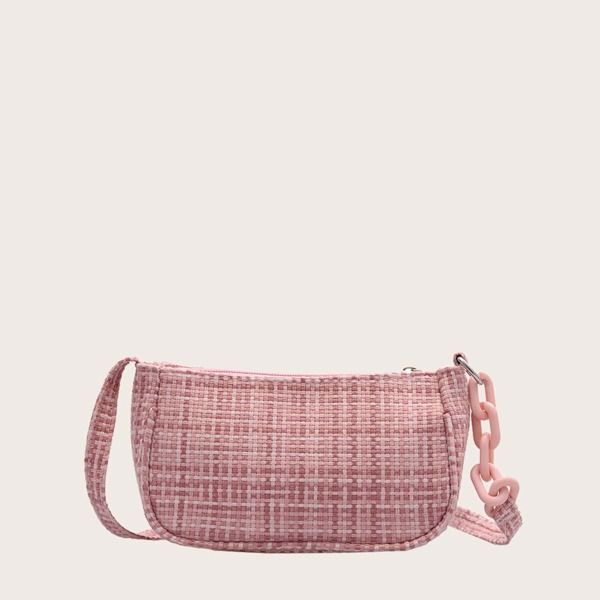 

Girls Braided Baguette Bag, Pink