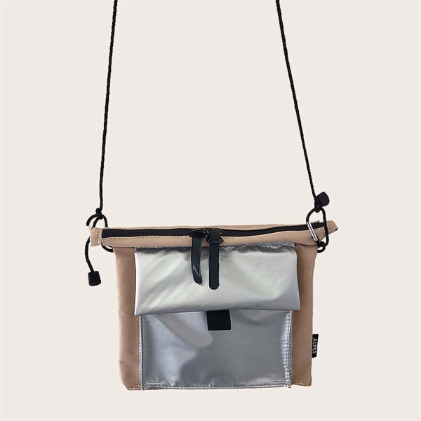 

Girls Metallic Detail Crossbody Bag, Khaki