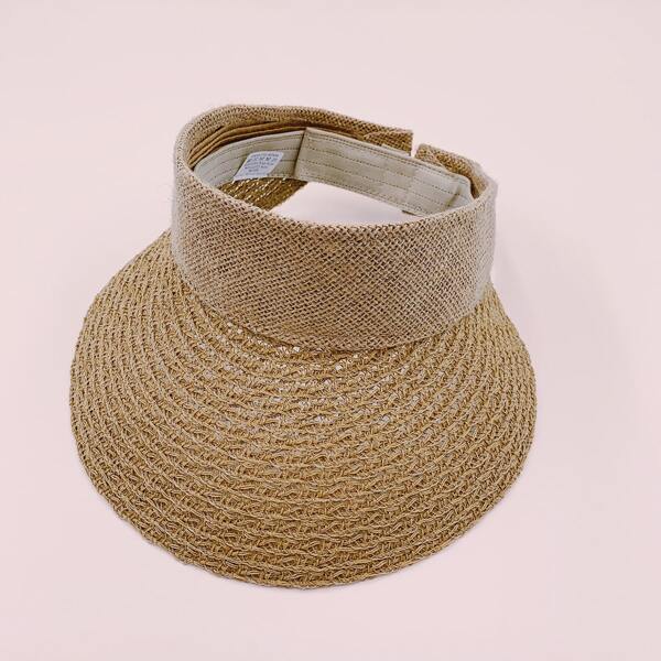 

Детская соломенная шапка-козырек, Кофейный коричневый