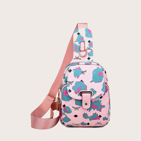 

Girls Colorblock Flap Fanny Pack, Pink