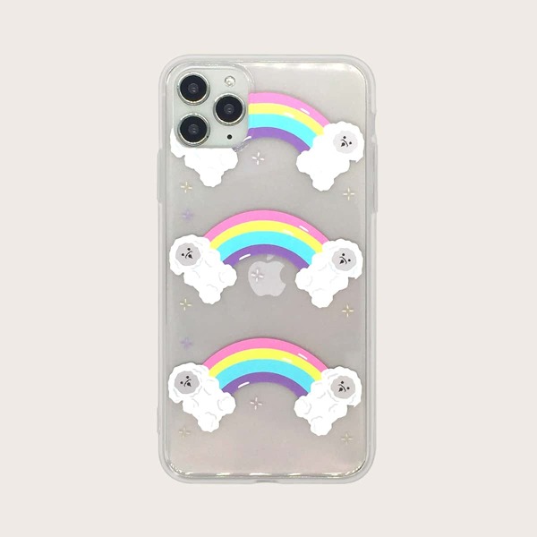 

1pc Cartoon Graphic iPhone Case, Multicolor