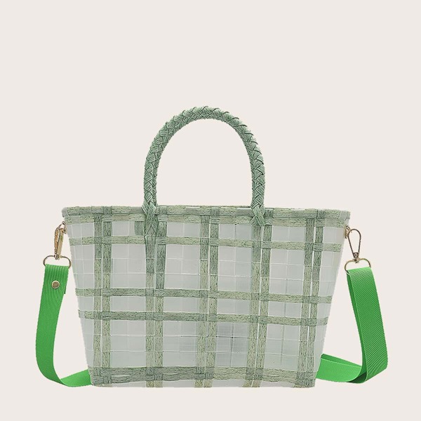 

Girls Clear Satchel Bag, Green
