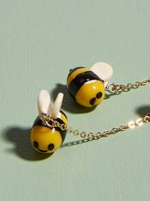 Bee & Daisy Decor Drop Earrings - Yellow - View 2