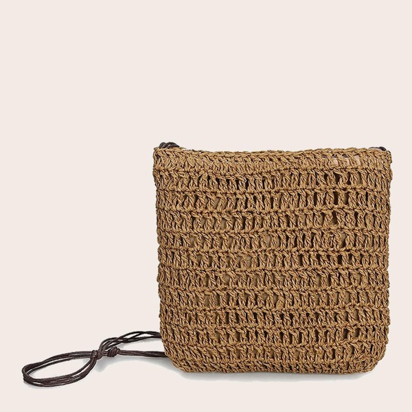 

Girls Braided Crossbody Bag, Coffee brown