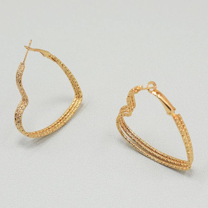 

Heart Shaped Hoop Earrings, Gold