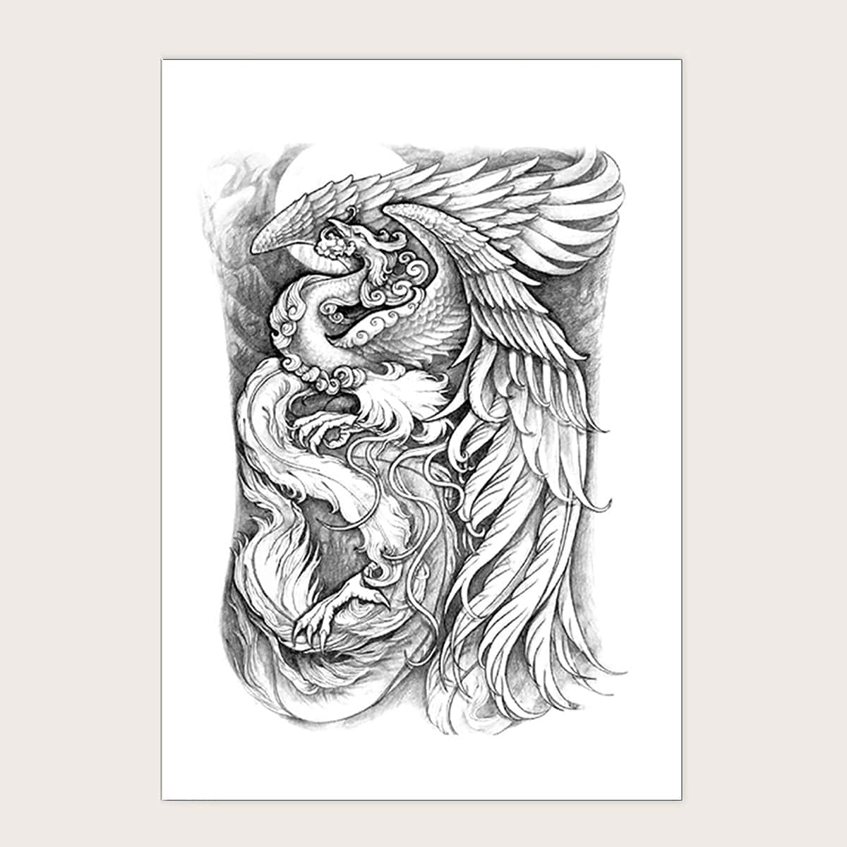 

1pc Abstract Totem Pattern Tattoo Sticker, Black